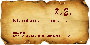 Kleinheincz Erneszta névjegykártya